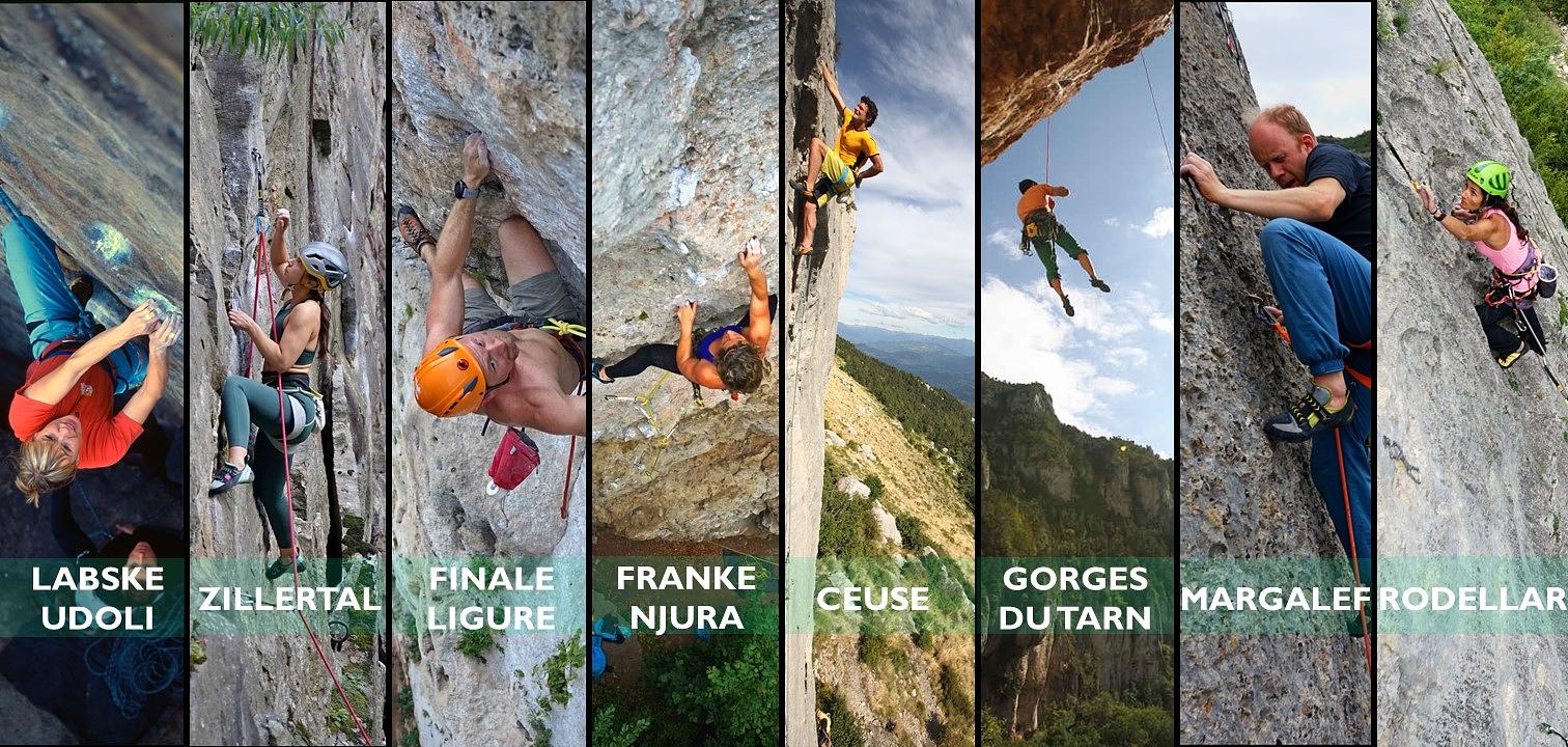Various crags in Europe