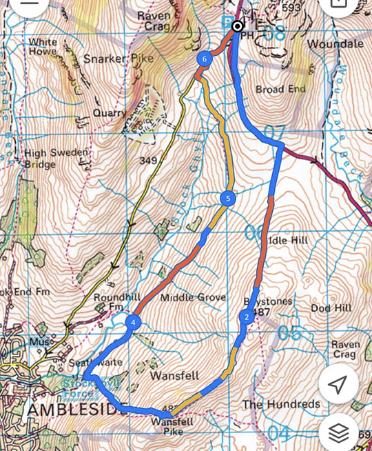 10K Route: Wansfell, Lake District, Cumbria